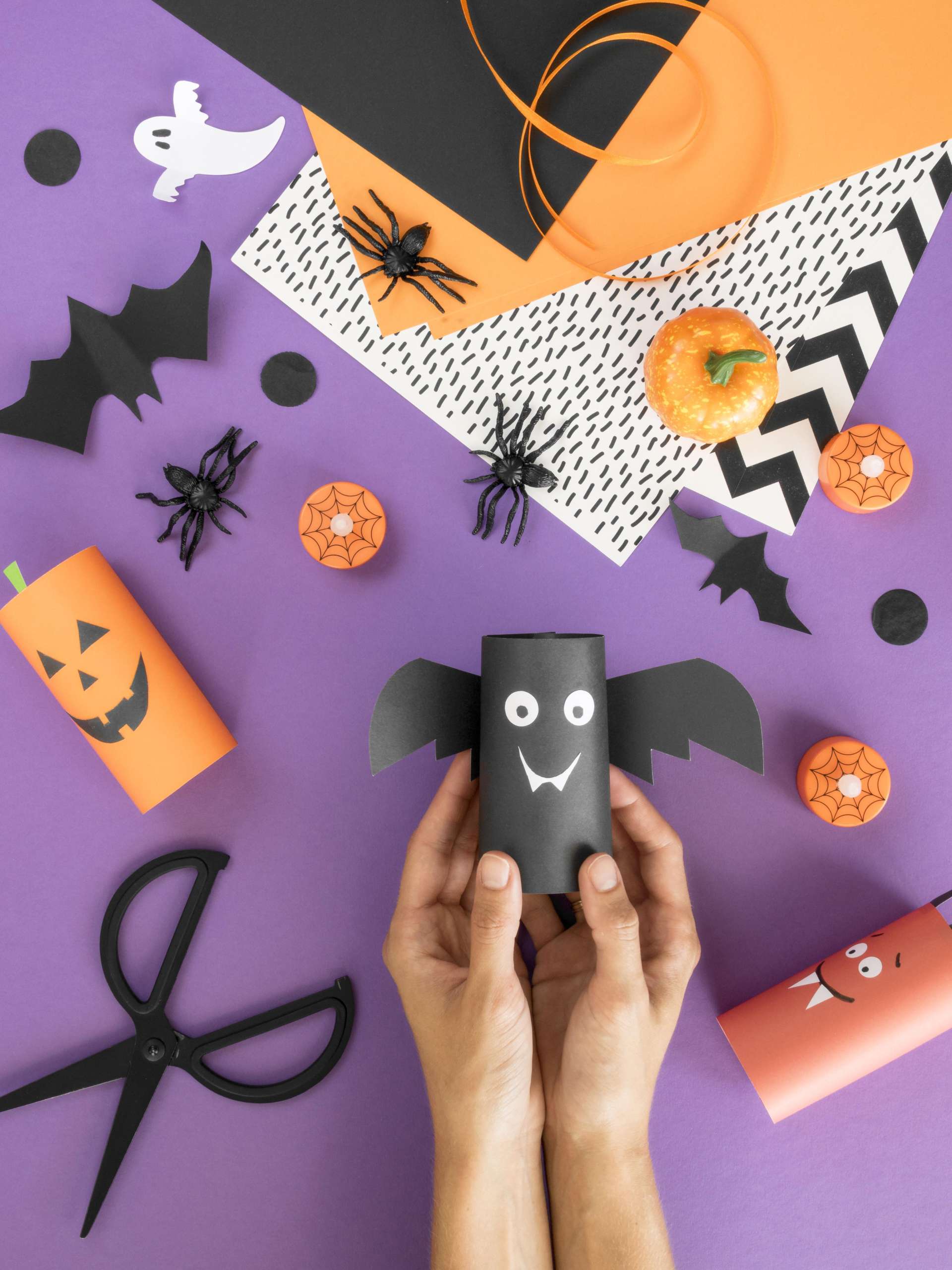 top-view-hand-made-halloween-arrangements